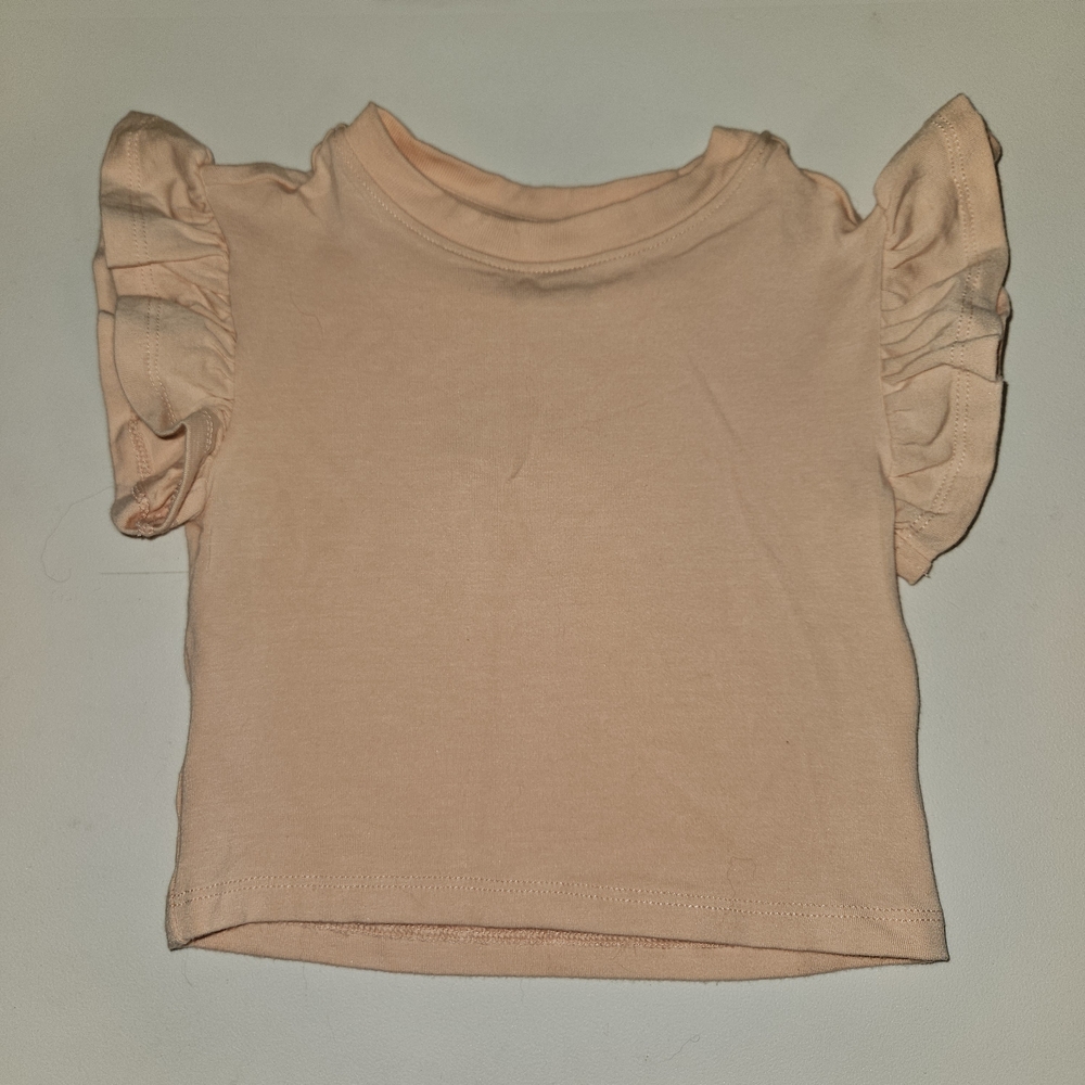Little Sleepies PLAY Bamboo Peachy Ruffle Sleeve Tee Infants sz 6-12 months